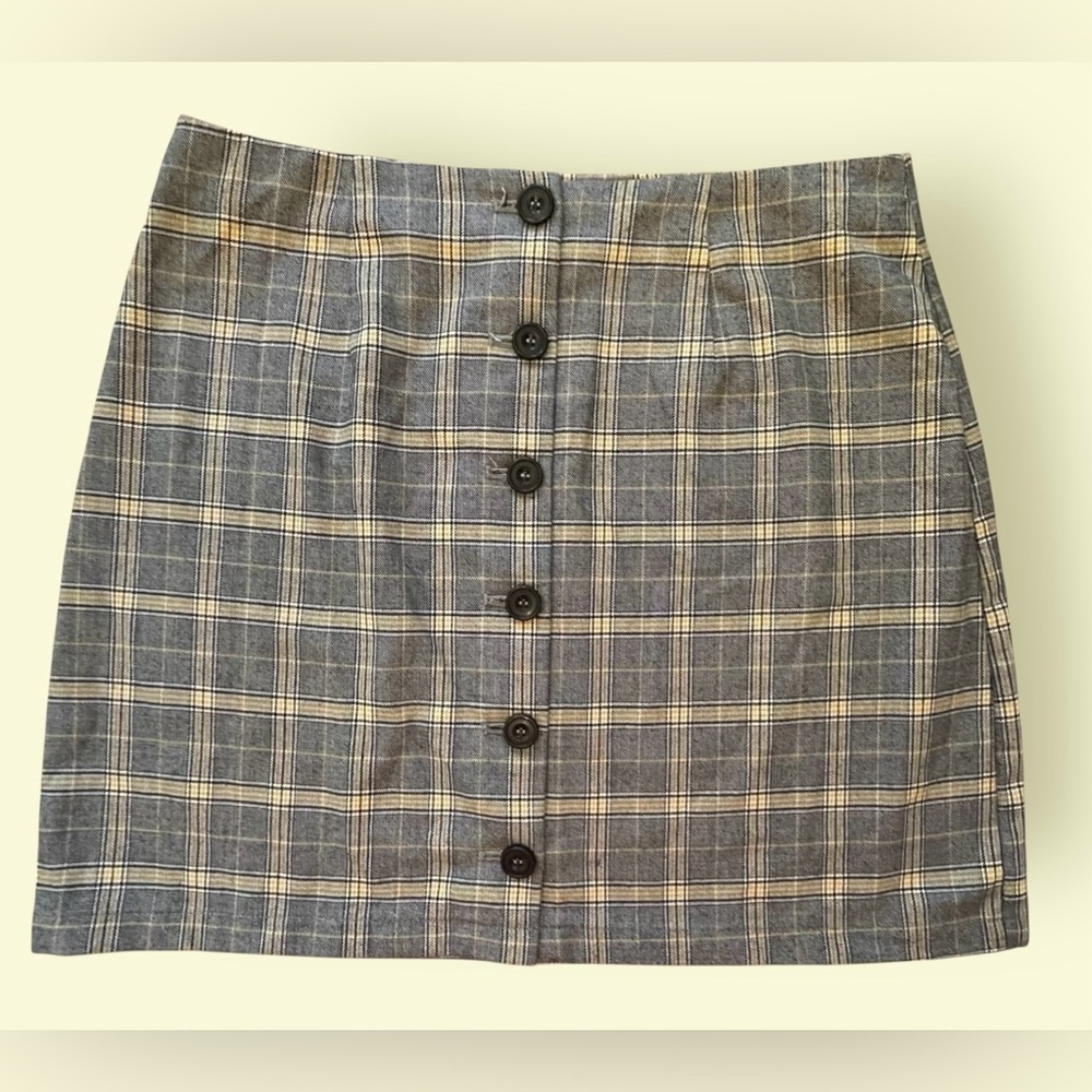 Forever 21 Plaid Button-Front Skirt